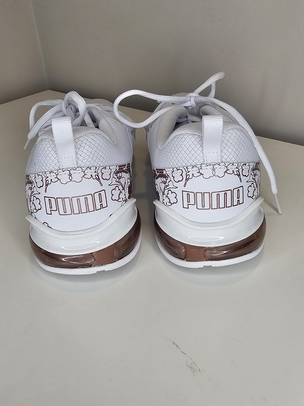 Puma Riaze Prowl 8.5 Women's White Sneakers with Rose Gold Accents - Picture 4 of 8